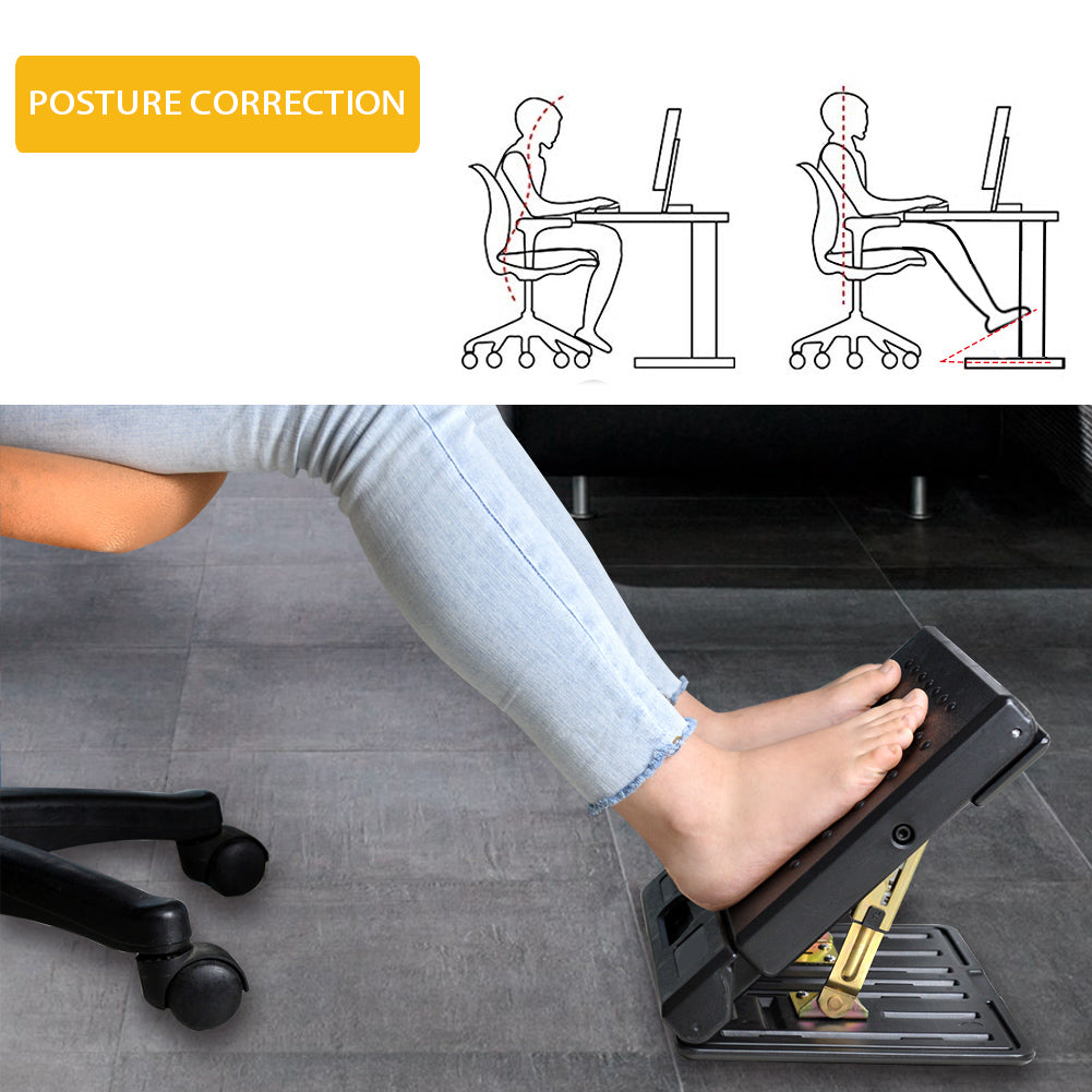 Footrest Foldaway Elevated Foot Stool Under Desk - Adjustable