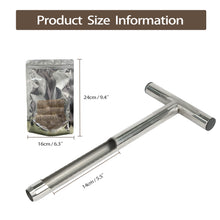 Load image into Gallery viewer, SurmountWay Bodenprobe-Sonde, 30 cm, mit 2 wiederverwendbaren Probenbeuteln, Edelstahl, T-Griff, Bodentest-Kits, Bodensonden für Bodenproben, Pflanzenpflege, Garten, Rasen, Bauernhof
