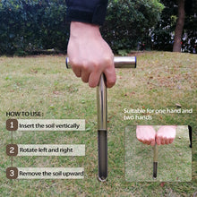 Load image into Gallery viewer, SurmountWay Bodenprobe-Sonde, 30 cm, mit 2 wiederverwendbaren Probenbeuteln, Edelstahl, T-Griff, Bodentest-Kits, Bodensonden für Bodenproben, Pflanzenpflege, Garten, Rasen, Bauernhof