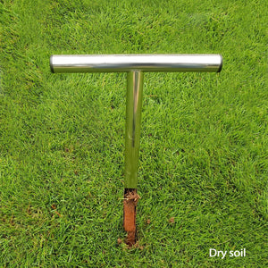 SurmountWay Bodenprobe-Sonde, 30 cm, mit 2 wiederverwendbaren Probenbeuteln, Edelstahl, T-Griff, Bodentest-Kits, Bodensonden für Bodenproben, Pflanzenpflege, Garten, Rasen, Bauernhof