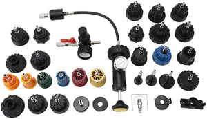 33Pcs Radiator and Cap Pressure Tester Kit Vacuum Type Cooling System Kit