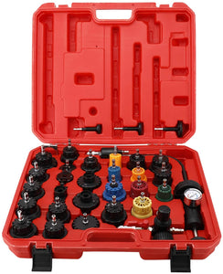33Pcs Radiator and Cap Pressure Tester Kit Vacuum Type Cooling System Kit